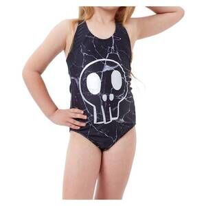 NEW GOTTEX kids girls sporty one piece swimsuit in skull
